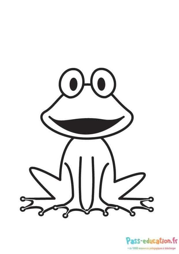 Coloriage Grenouille souriante à imprimer et colorier