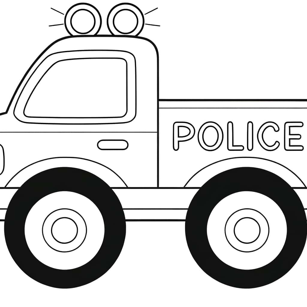 Coloriage Camion de police à imprimer et colorier