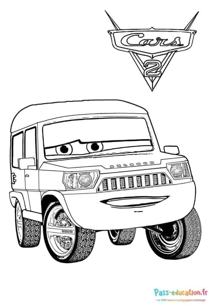 Coloriage Camion de Cars 2 à imprimer et colorier