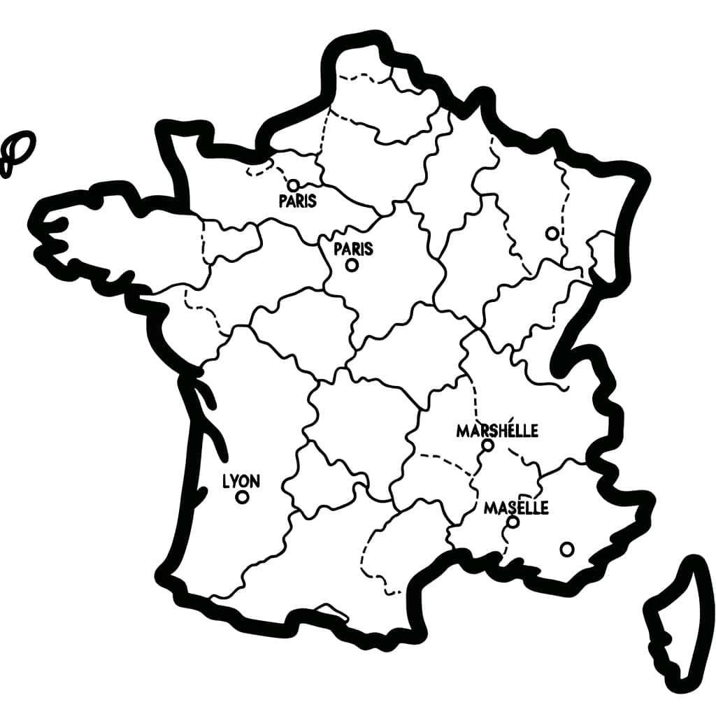 Coloriage Carte de France à imprimer et colorier