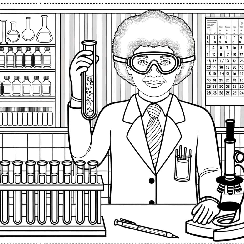 Coloriage Laboratoire de chimie à imprimer et colorier