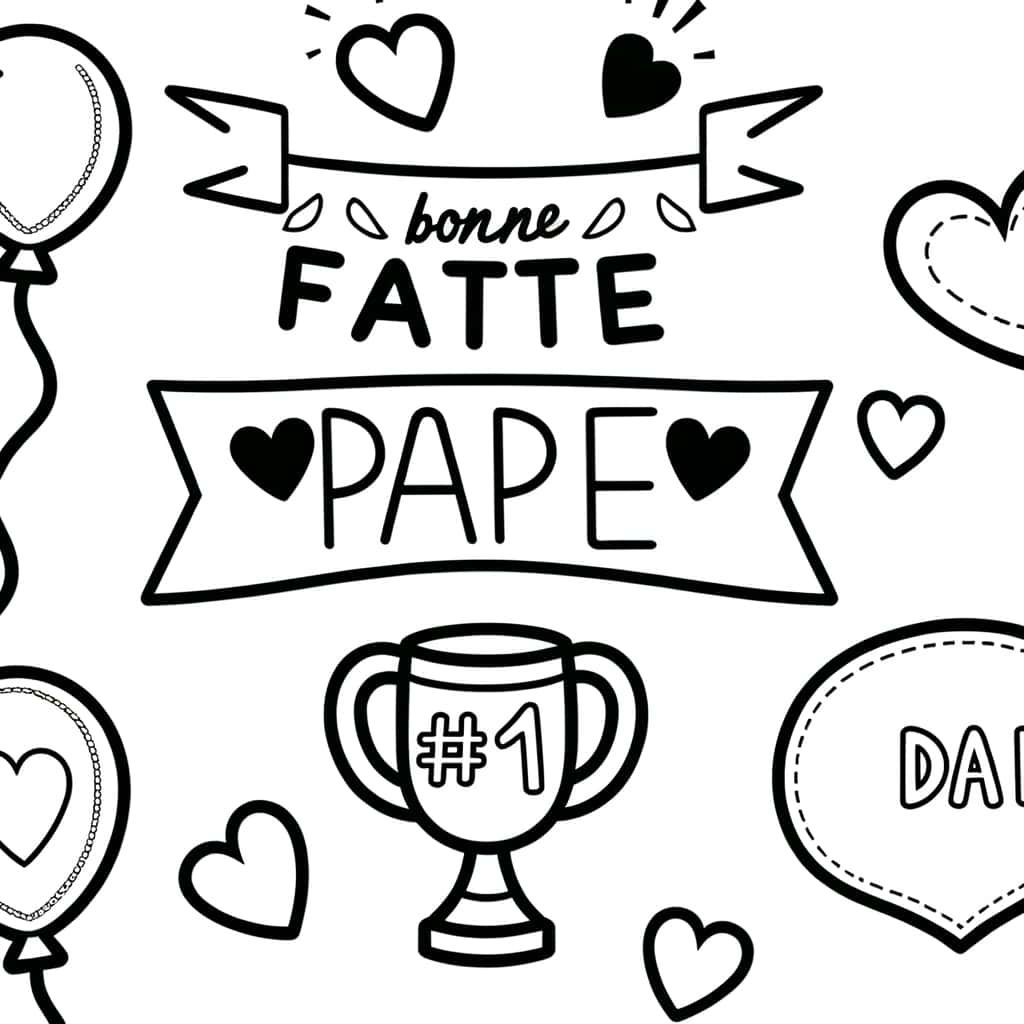 Coloriage Bonne fête Papa à imprimer et colorier