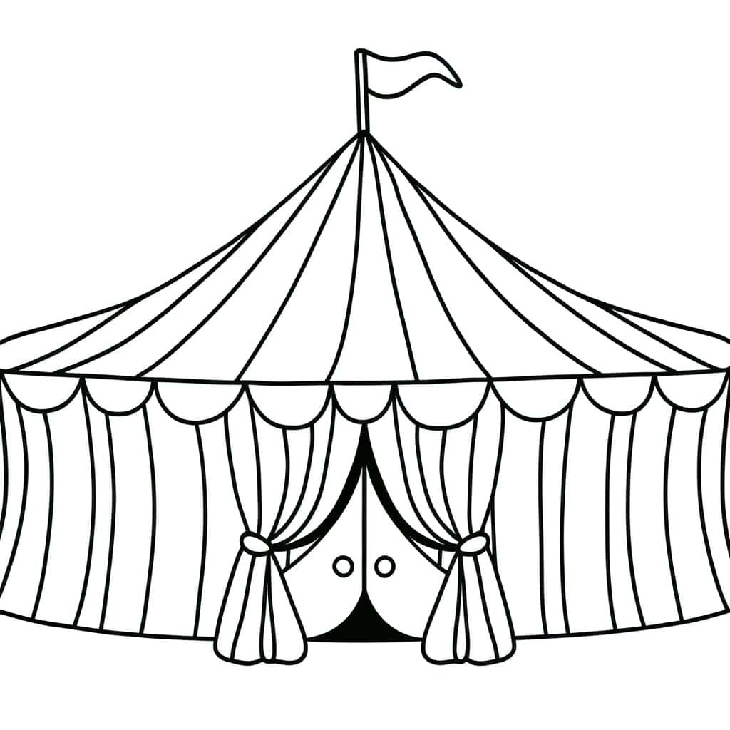 Coloriage Chapiteau de cirque à imprimer et colorier