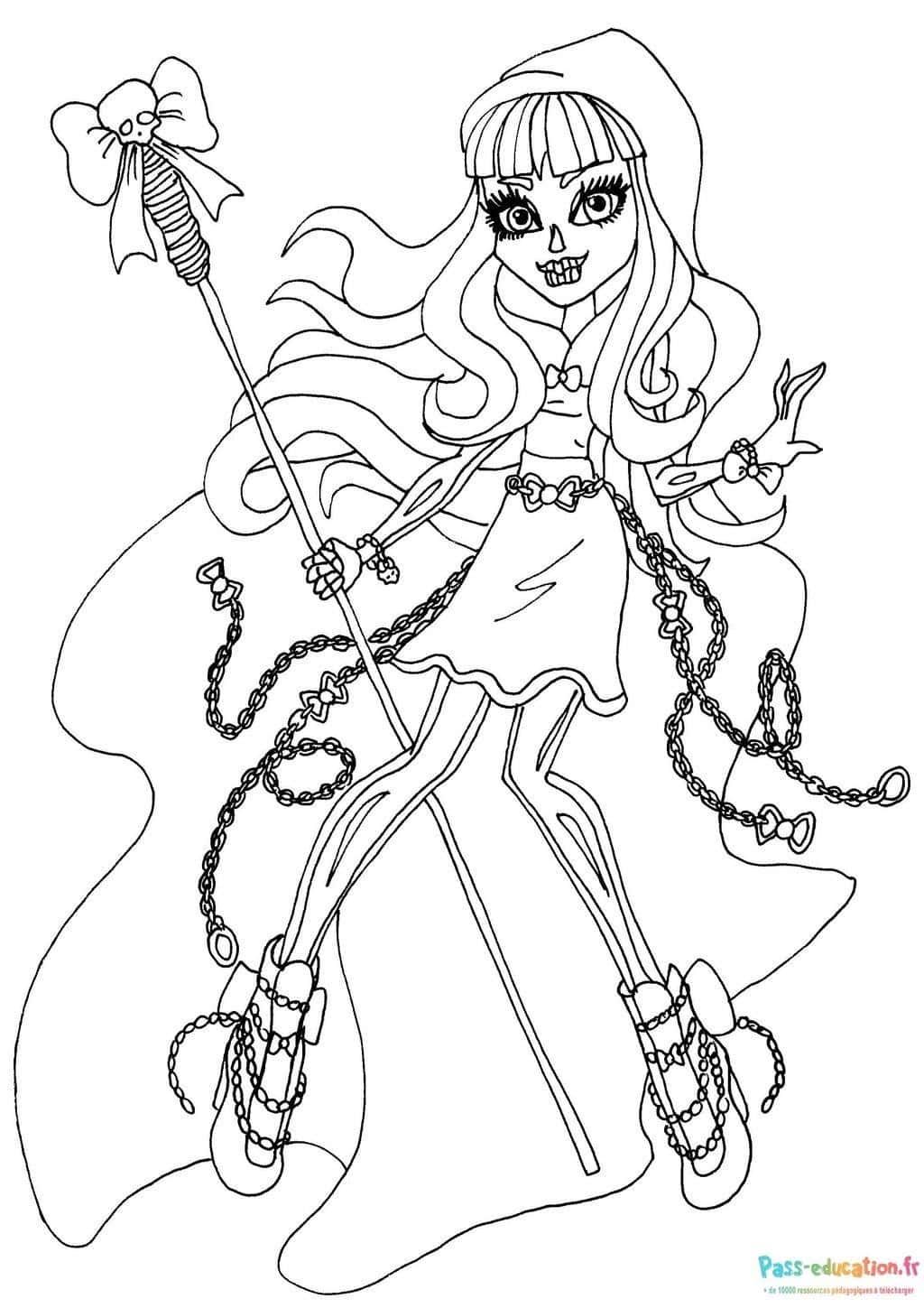 Coloriage Sorcière élégante à imprimer et colorier
