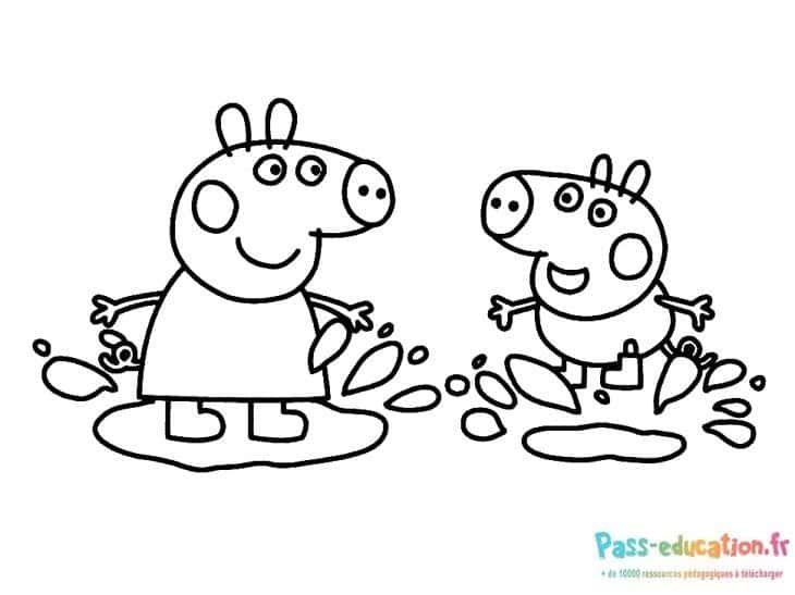 Coloriage Peppa Pig joue à imprimer et colorier