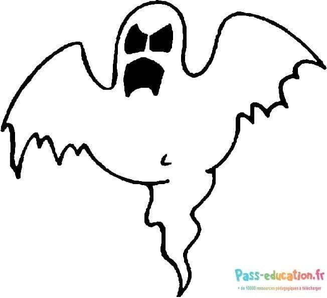 Coloriage Fantôme effrayant à imprimer et colorier