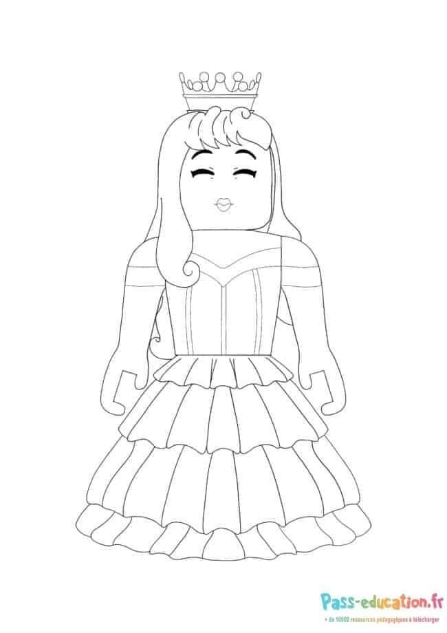 Coloriage Princesse Roblox à imprimer et colorier