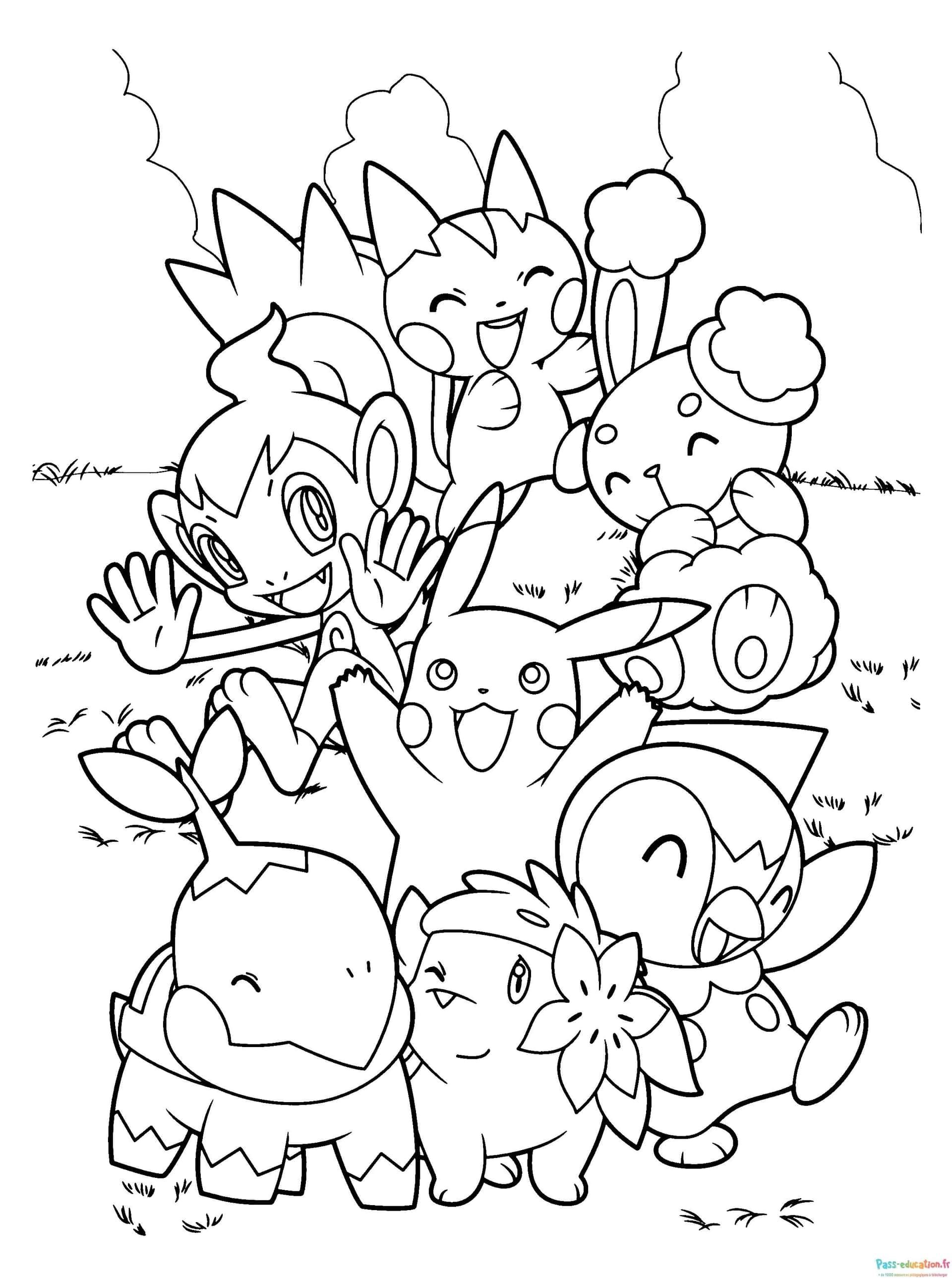 Coloriage Amitié Pokémon à imprimer et colorier