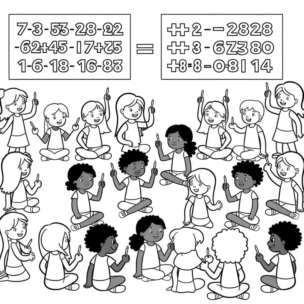 Coloriage Calculs amusants à imprimer et colorier