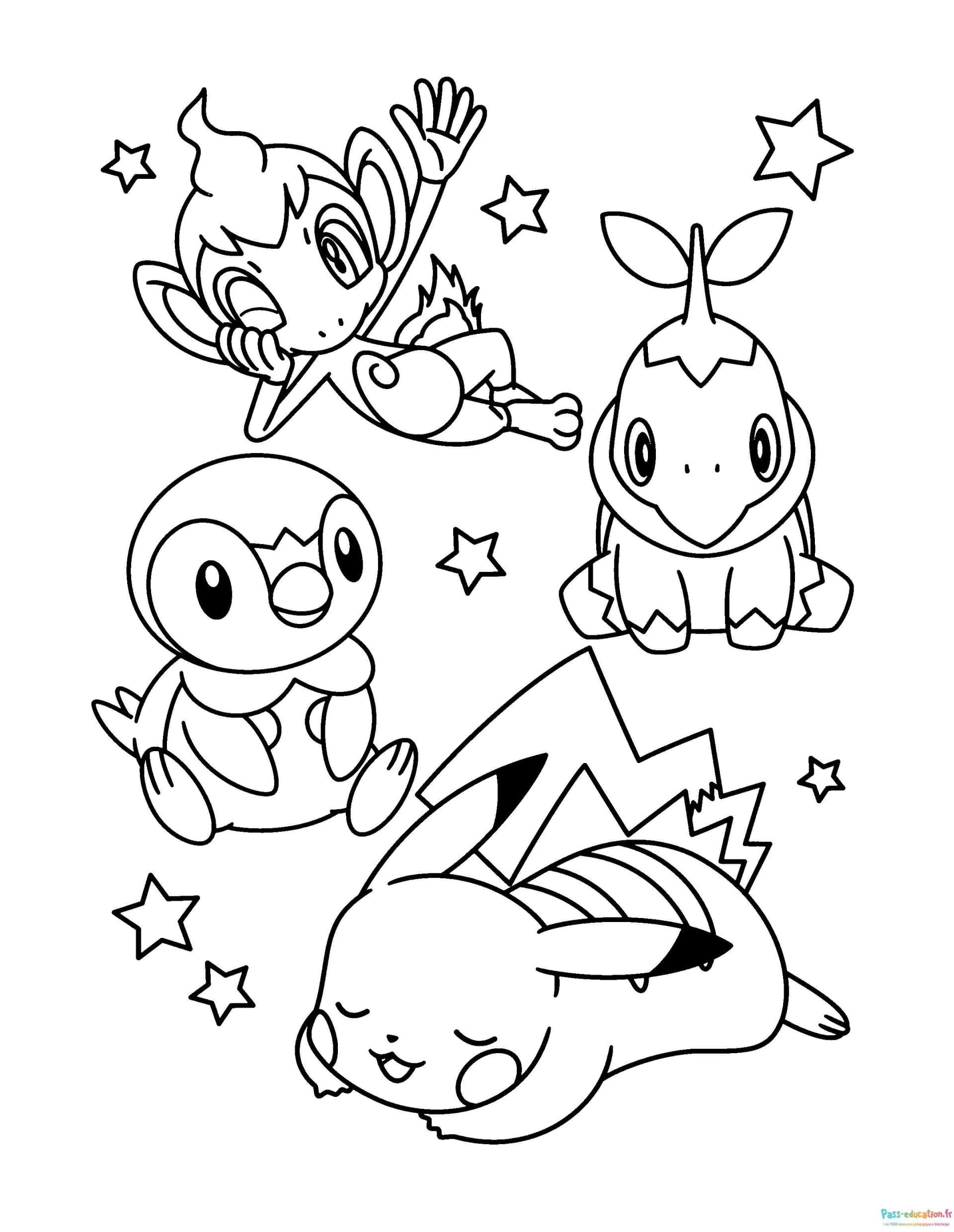Coloriage Pokémon amicaux à imprimer et colorier