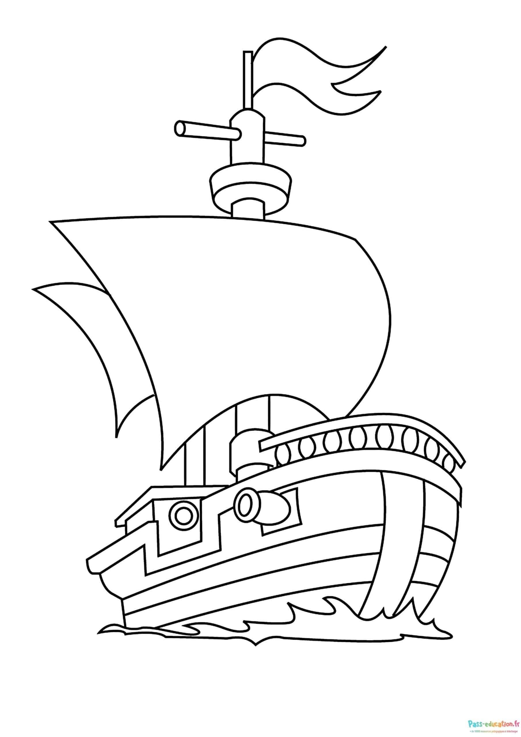 Coloriage Bateau pirate à imprimer et colorier