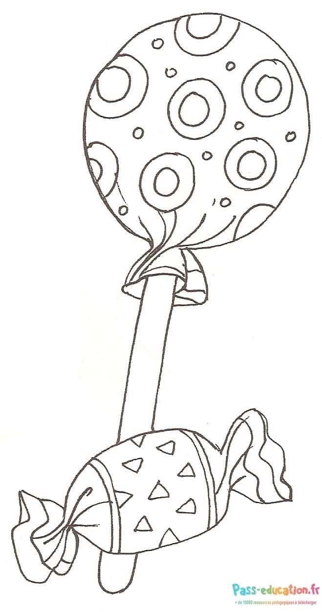 Coloriage Sucette et bonbon à imprimer et colorier