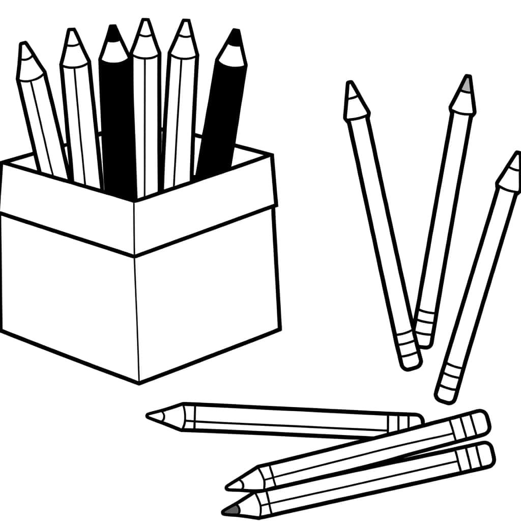 Coloriage Crayons de couleur à imprimer et colorier