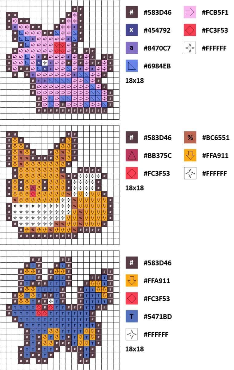 Coloriage Pokémon trio à imprimer et colorier