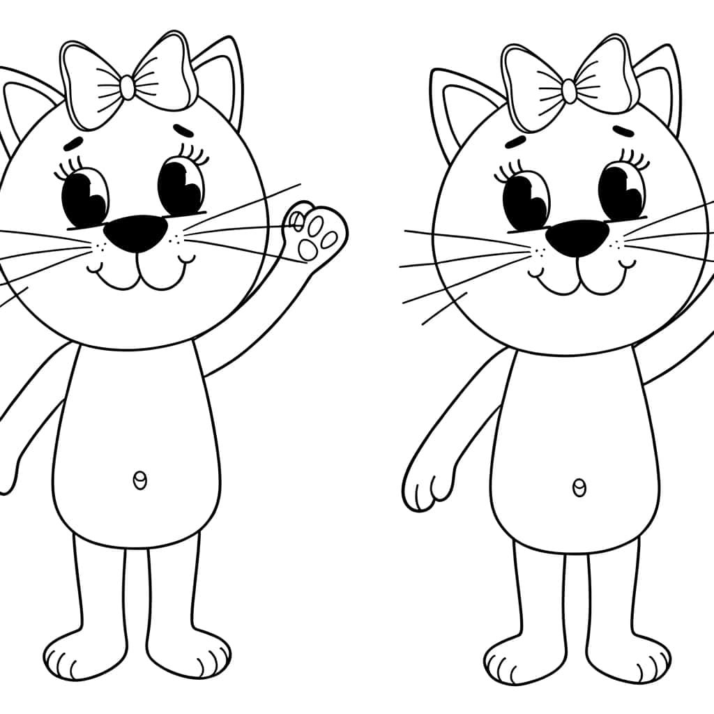 Coloriage Chat mignon saluant à imprimer et colorier