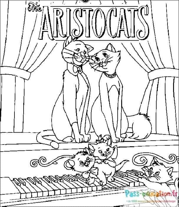 Coloriage Aristochats à imprimer et colorier