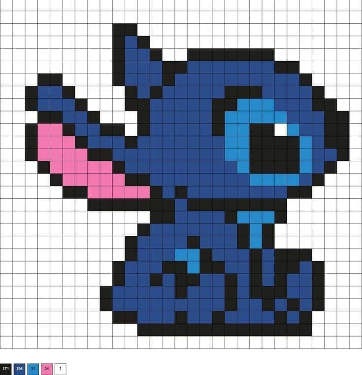 Coloriage Stitch bleu à imprimer et colorier