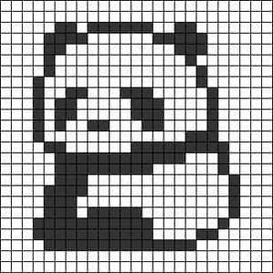 Coloriage Panda pixelisé à imprimer et colorier