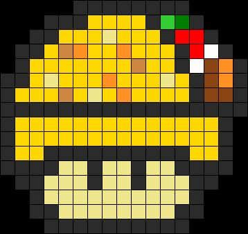 Coloriage Champignon pixelisé à imprimer et colorier