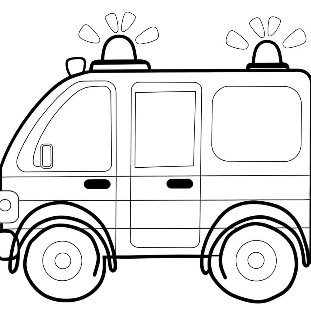 Coloriage Camion de police à imprimer et colorier