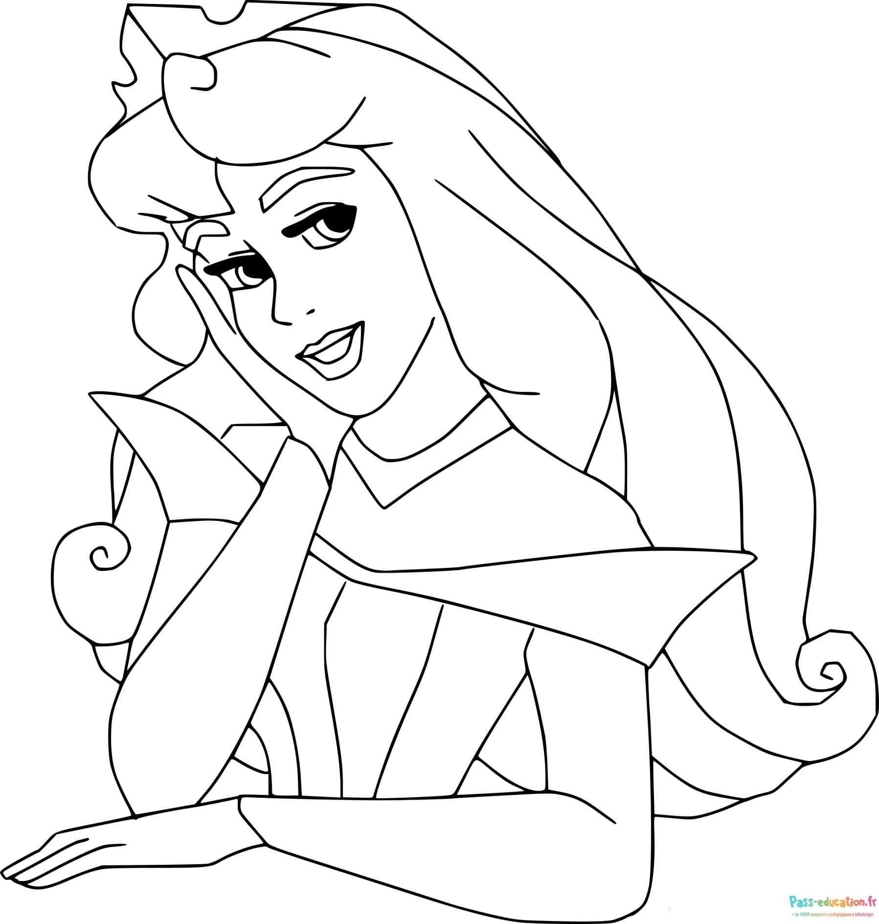 Coloriage Princesse rêveuse à imprimer et colorier