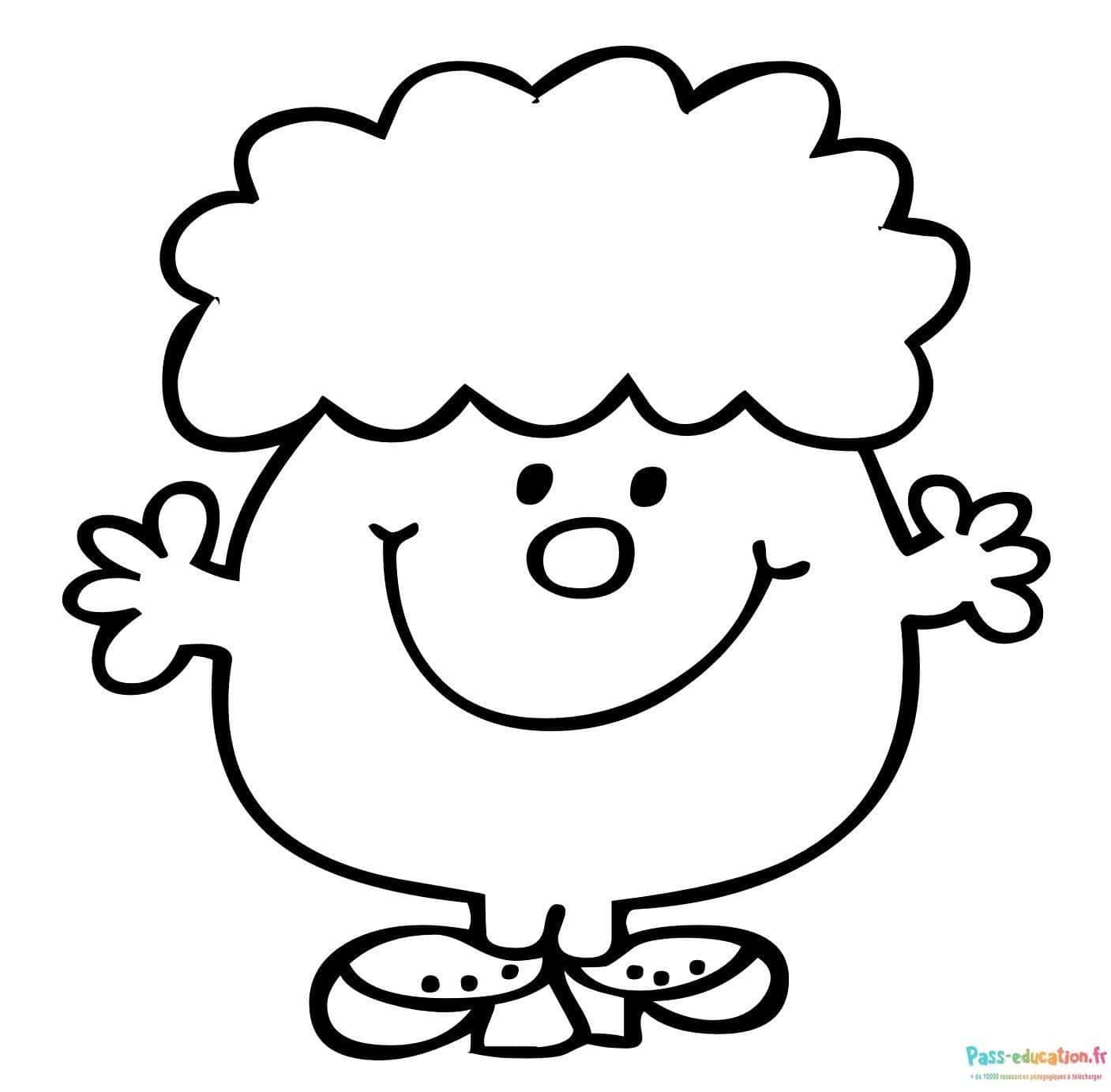 Coloriage Monsieur Heureux à imprimer et colorier