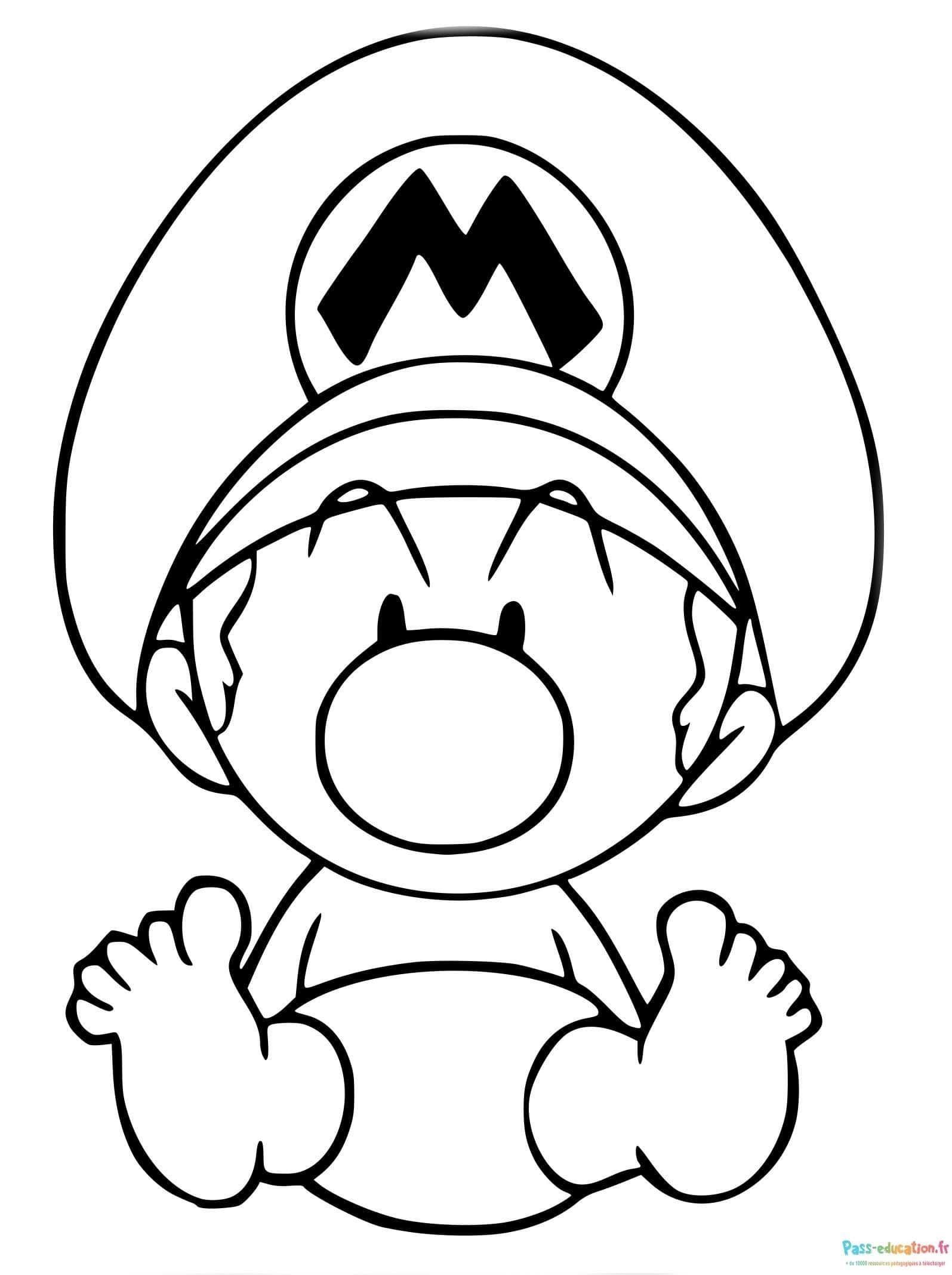 Coloriage Bébé Mario à imprimer et colorier