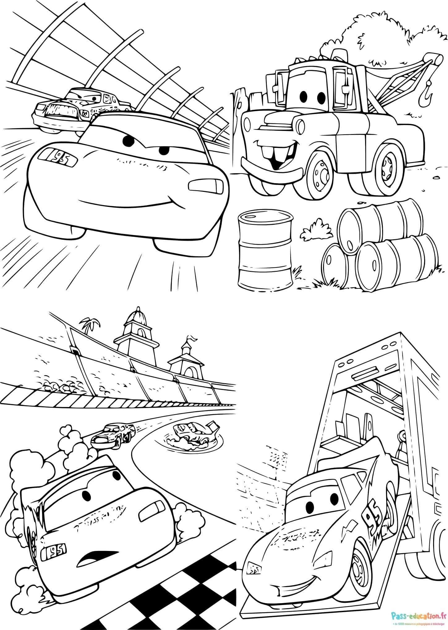 Coloriage Aventures de Cars à imprimer et colorier