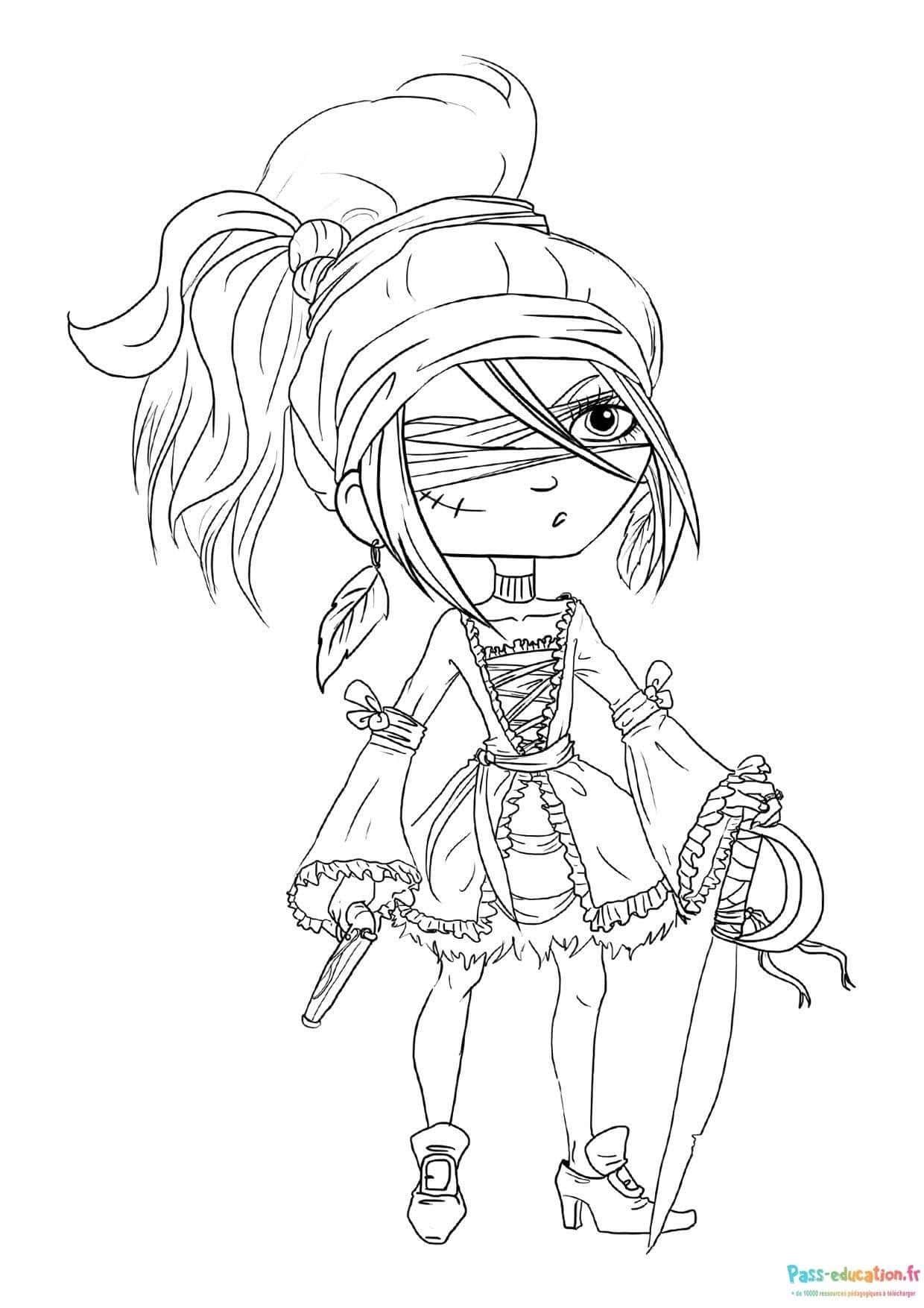 Coloriage Pirate enfant à imprimer et colorier
