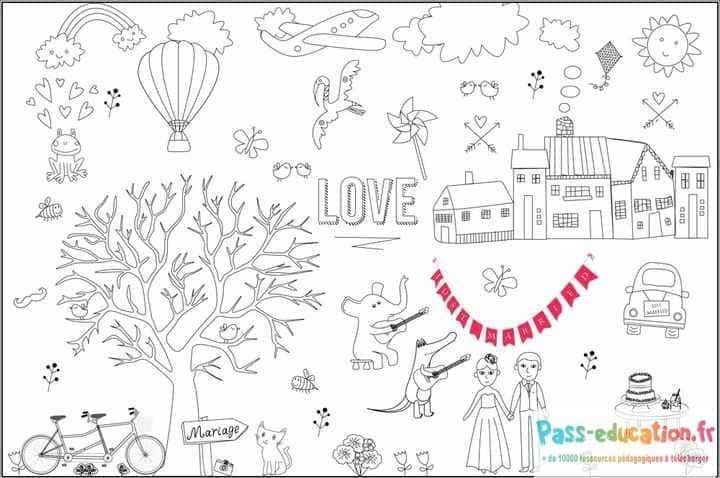 Coloriage Mariage champêtre à imprimer et colorier