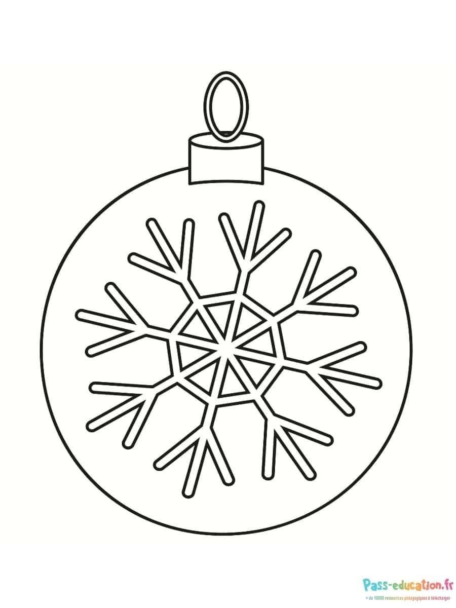 Coloriage Boule de Noël flocon à imprimer et colorier