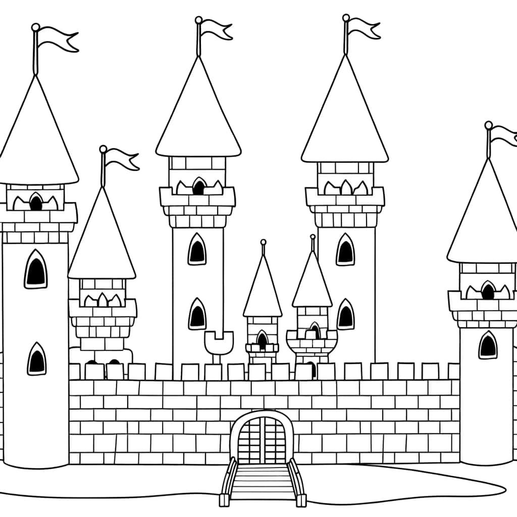 Coloriage Château de princesse à imprimer et colorier