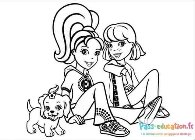 Coloriage Polly Pocket amies à imprimer et colorier