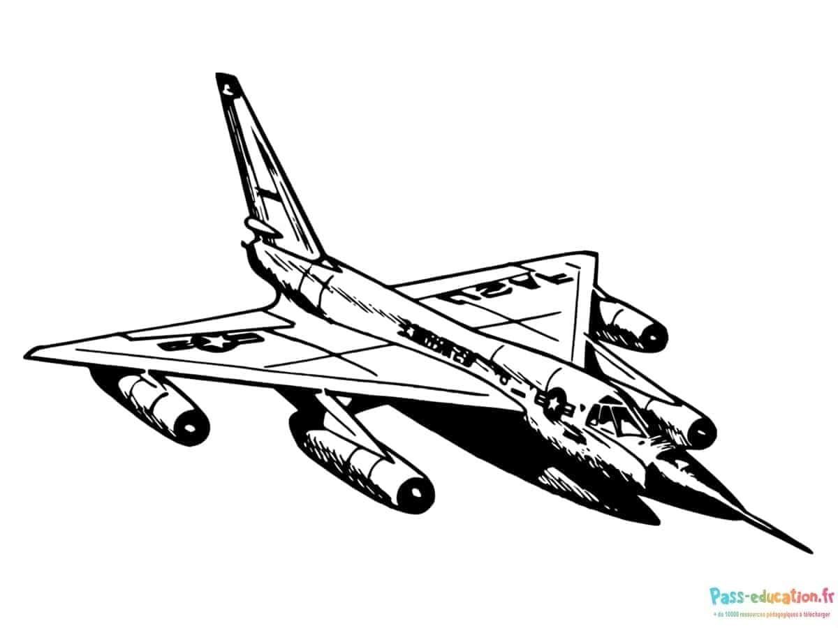 Coloriage Avion de combat à imprimer et colorier