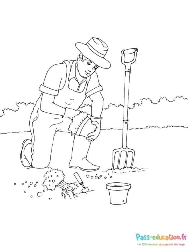 Coloriage Jardinage à imprimer et colorier