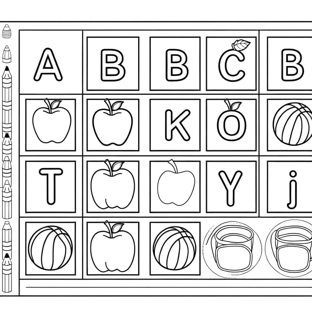 Coloriage Abécédaire ludique à imprimer et colorier