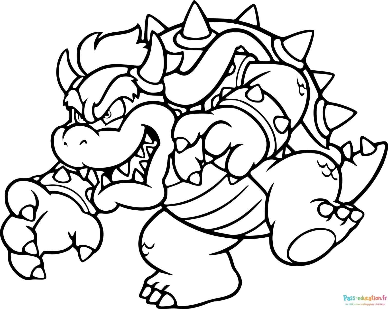 Coloriage Bowser en colère à imprimer et colorier