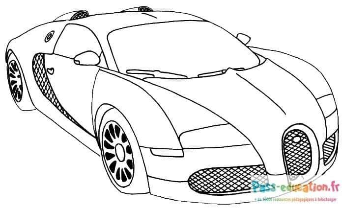 Coloriage Voiture de sport à imprimer et colorier