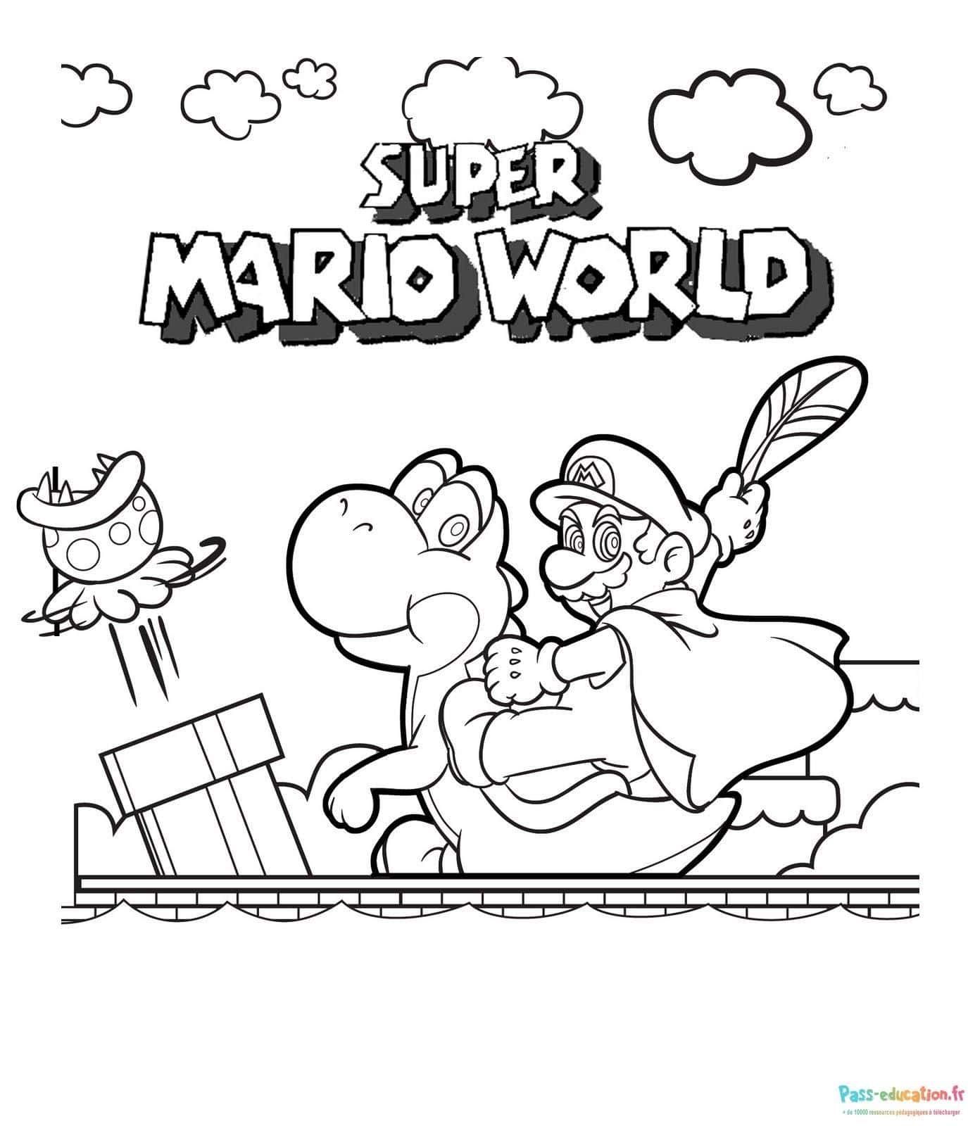 Coloriage Super Mario World à imprimer et colorier