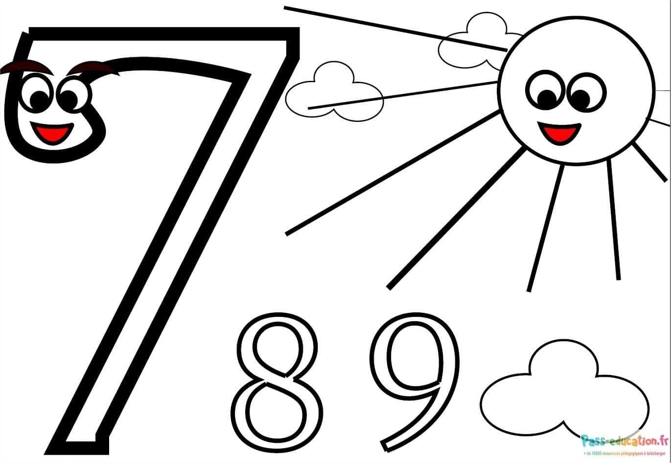 Coloriage Chiffres joyeux à imprimer et colorier