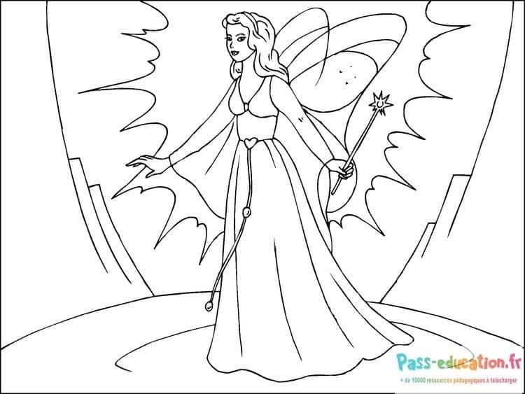 Coloriage Fée magique à imprimer et colorier