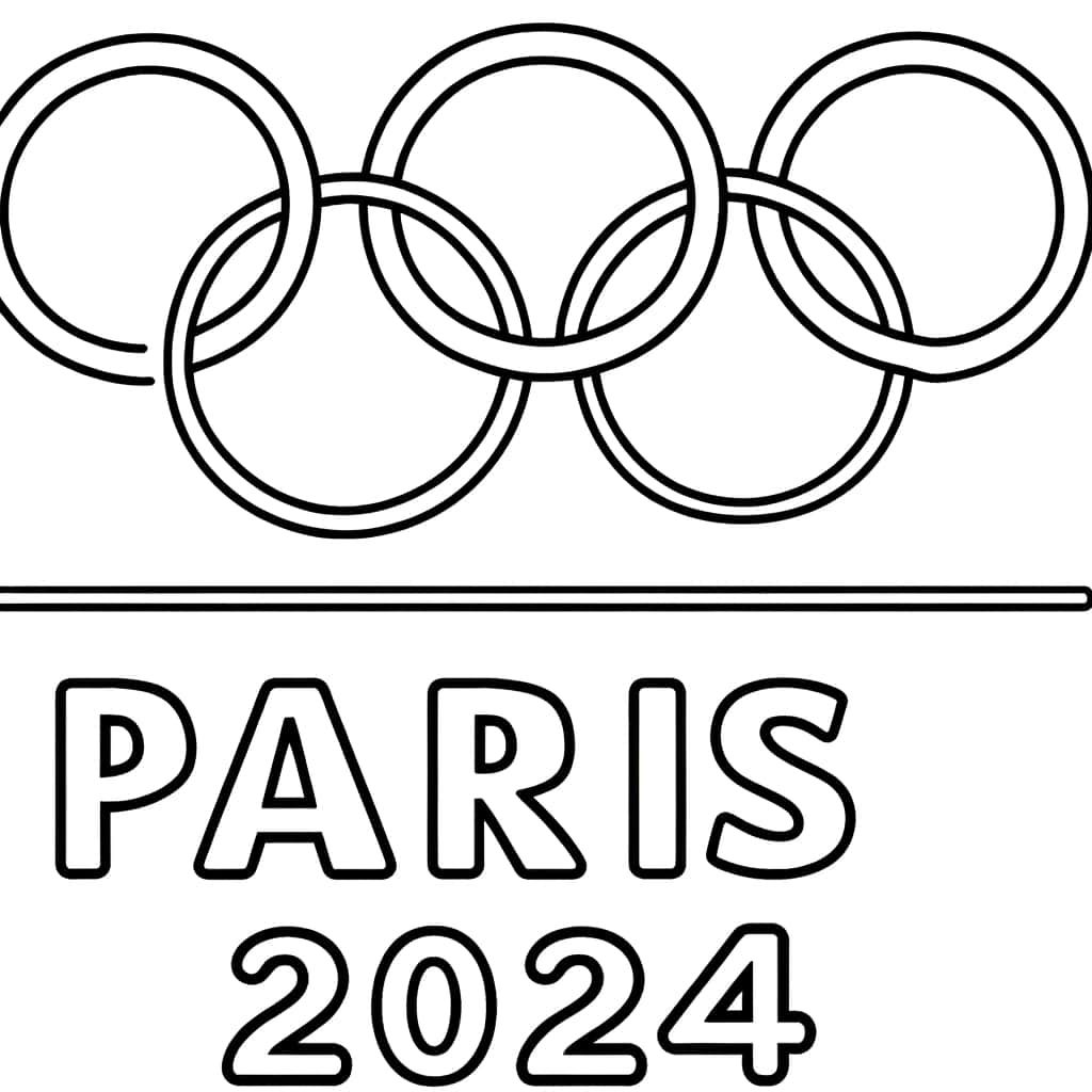 Coloriage Anneaux Olympiques Paris 2024 à imprimer et colorier