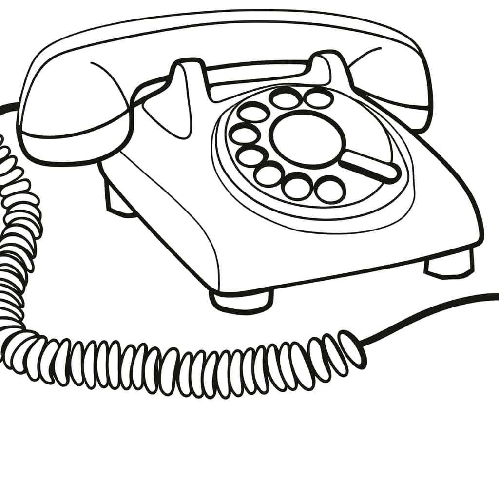 Coloriage Téléphone à cadran à imprimer et colorier