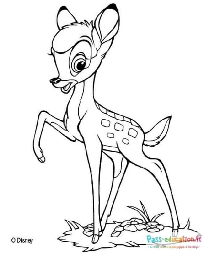 Coloriage Bambi debout à imprimer et colorier