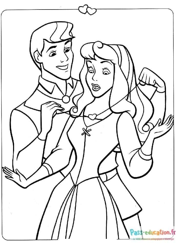 Coloriage Bal danse princesse à imprimer et colorier