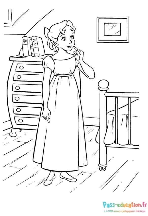 Coloriage Jeune fille en robe à imprimer et colorier