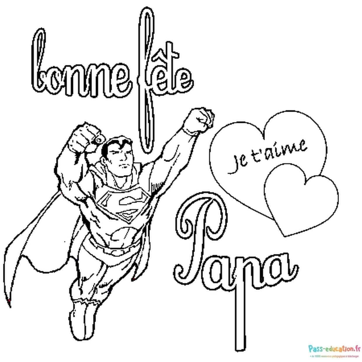 Coloriage Superman pour Papa à imprimer et colorier