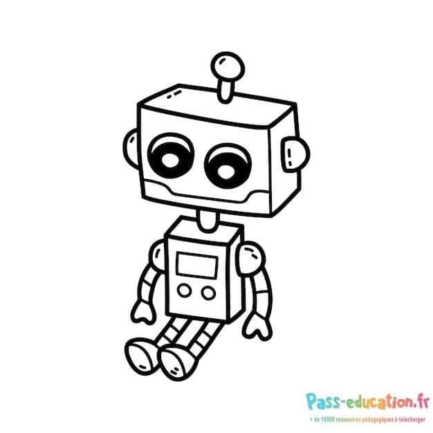 Coloriage Robot souriant à imprimer et colorier