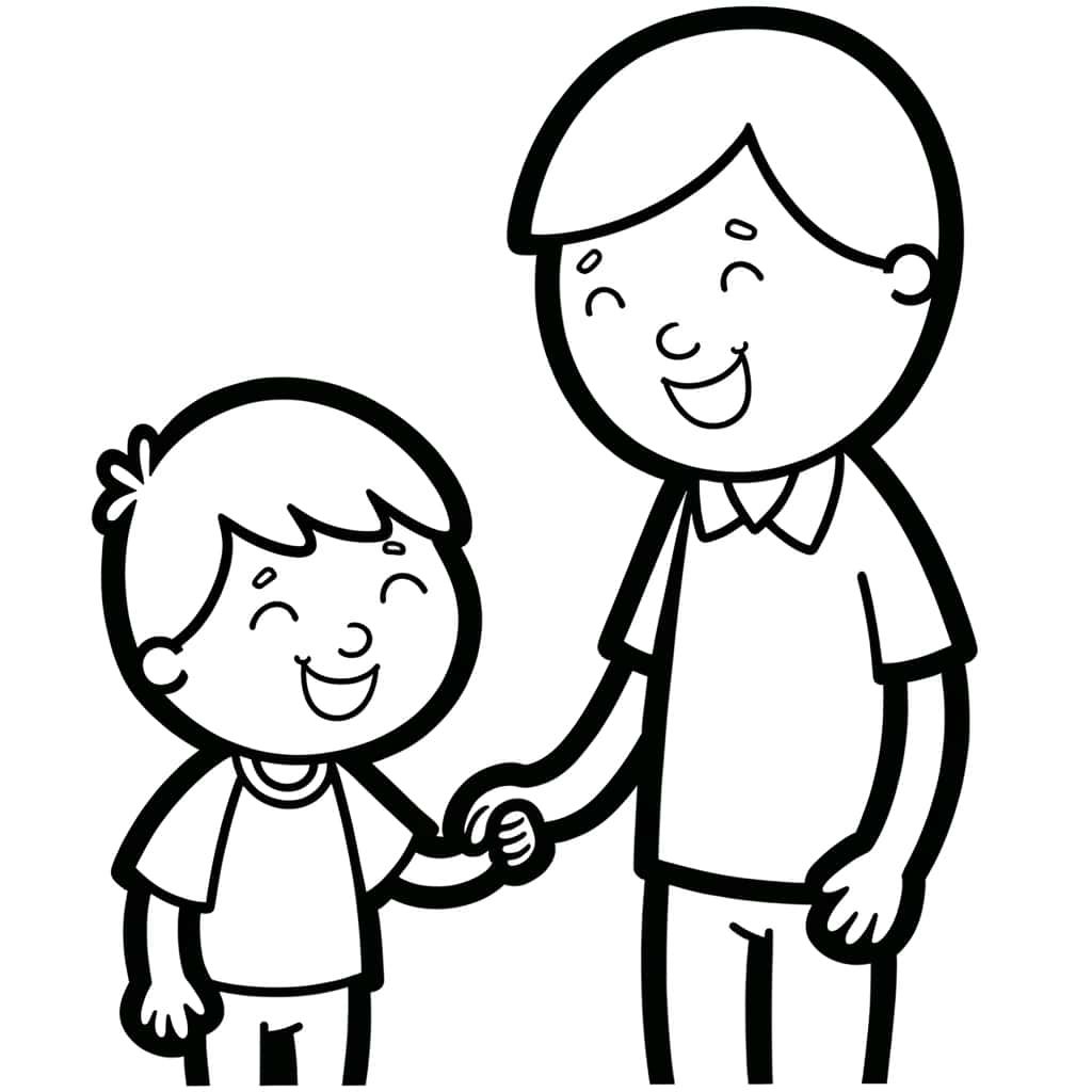 Coloriage Fête avec papa à imprimer et colorier