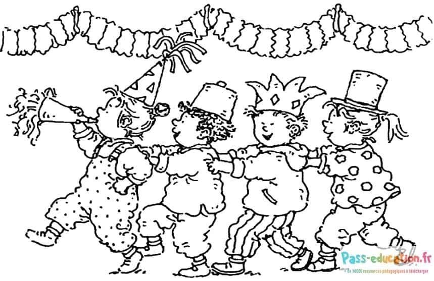 Coloriage Fête costumée à imprimer et colorier